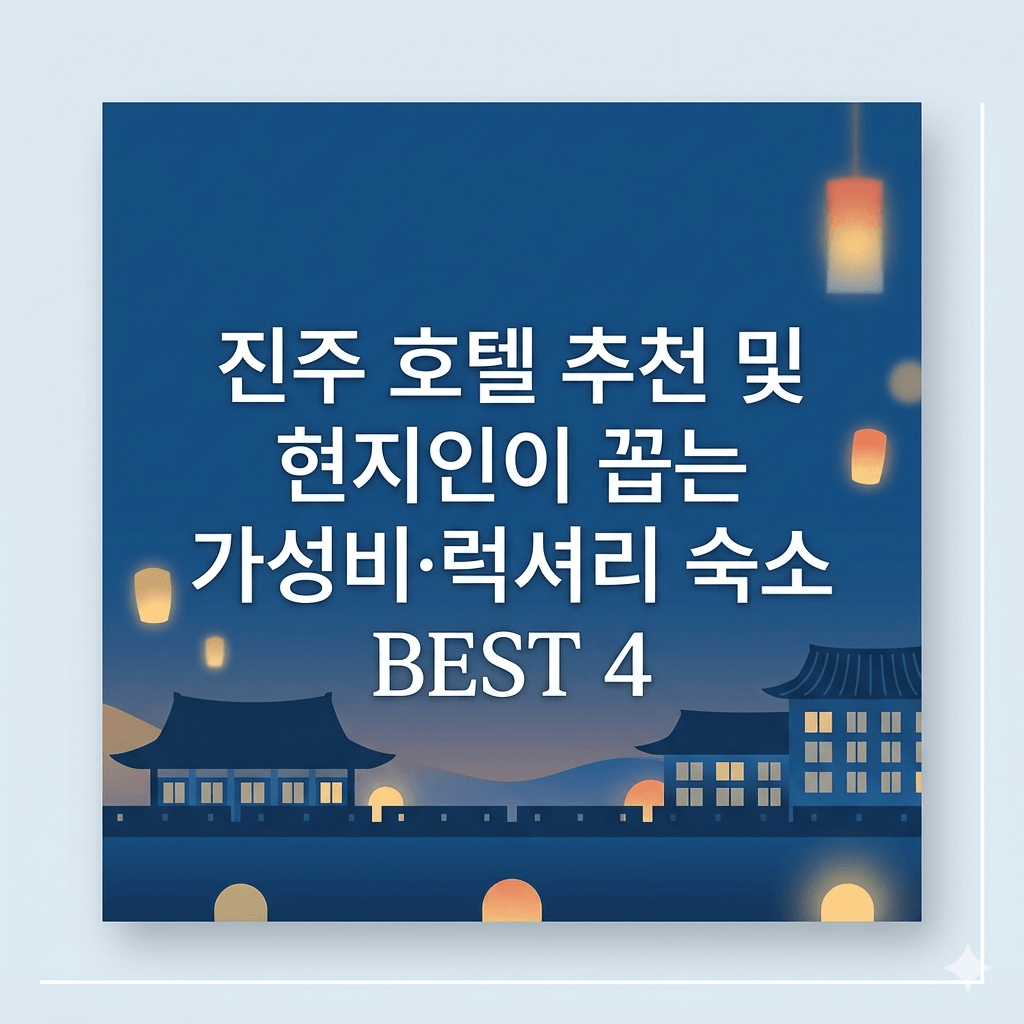 진주 호텔 추천 및 현지인이 꼽는 가성비·럭셔리 숙소 BEST 4
