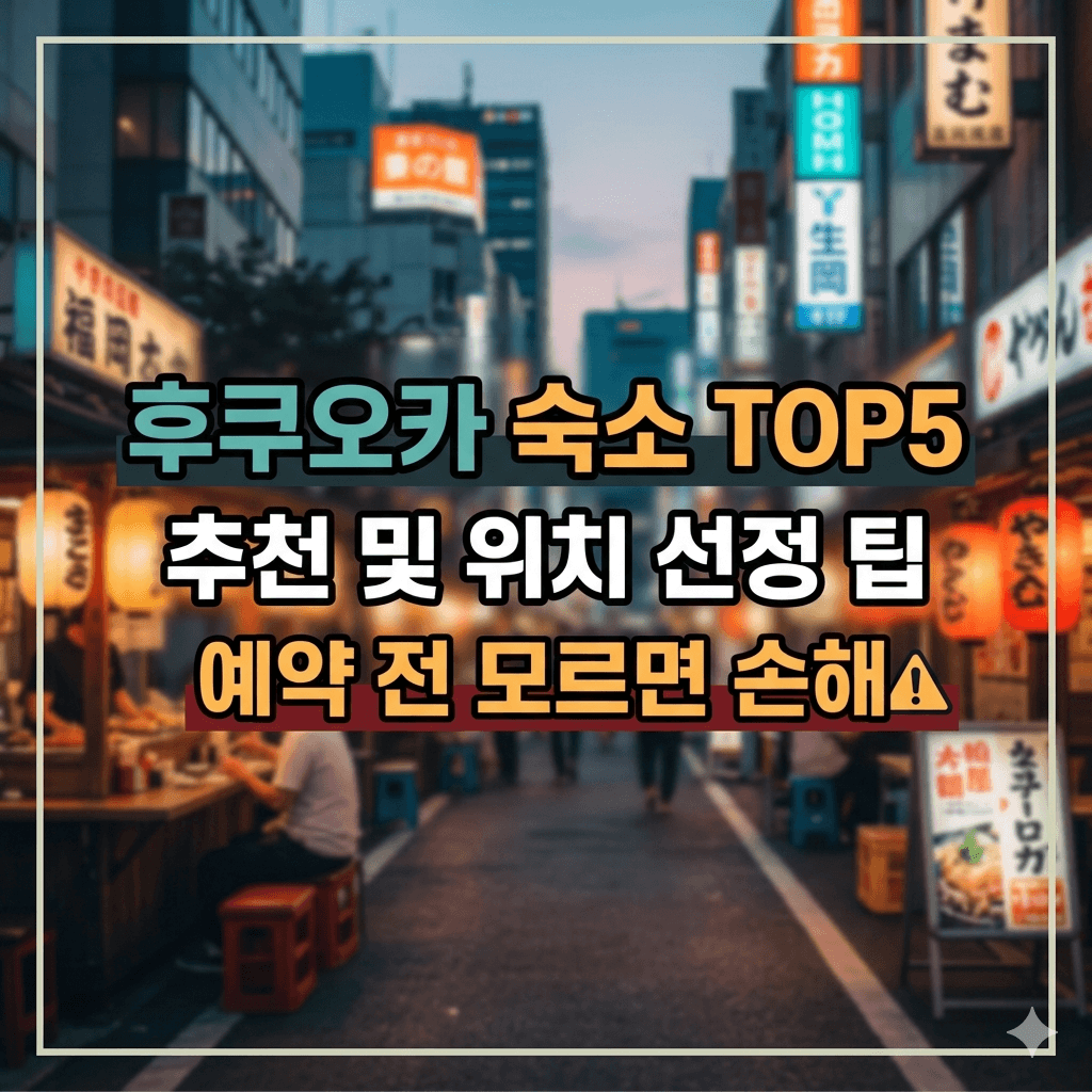 후쿠오카 숙소 TOP5 추천 및 위치 선정 팁