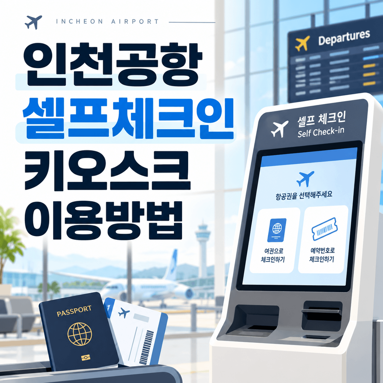 인천공항 셀프체크인 키오스크