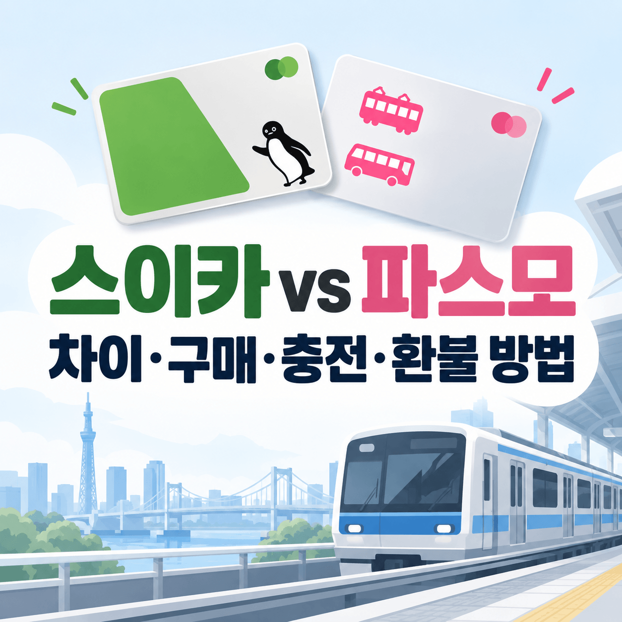 스이카 vs 파스모 완벽 비교