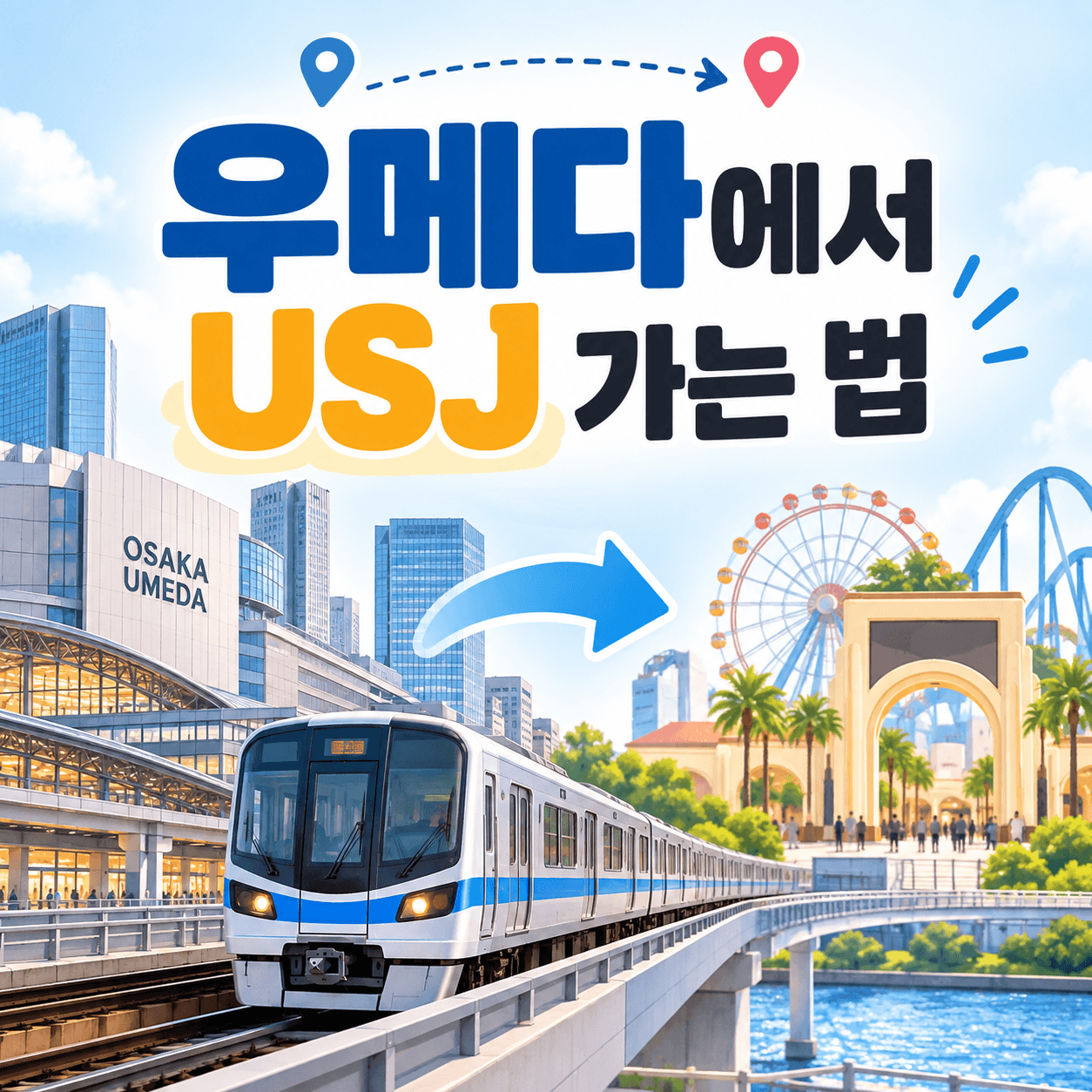 우메다에서 USJ 가는 길